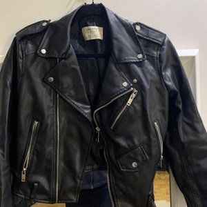Black Zara faux leather jacket size XS